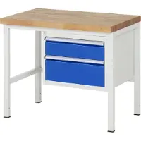 RAU Werkbank höhenverstellbar 8123A1, B1000xT700xH840-1040mm, 2x Schublade-TA