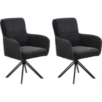 ByLiving Esszimmerstuhl "Tino", schwarz, schwarz, schwarz, B:62cm H:94cm T:70cm, Metall, Stoff, Stühle, Esszimmerstuhl, 360 Grad drehbar mit Federkernpolsterung, hochwertige Polsterbezüge, Topseller