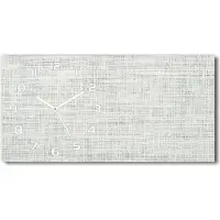 Tulup Wanduhr aus Glas – 60x30 cm - Glasbild - Glasuhr - Gehärtetes Glas - weisse-zeiger - Weiße Leinwand