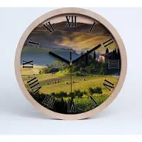 Tulup Holzuhr 25fi cm wanduhr - schwarze Spitzen - toskana Italien