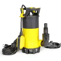 Wiltec 3 in 1 Flachsauger Tauchpumpe 750 W, Schmutzwasserpumpe 14000 l/h, Flachwasserpumpe mit Schwimmer, Flachsaugpumpe für Keller und Garten