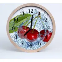 Tulup Holzuhr 30fi cm wanduhr - Obst Kirschen