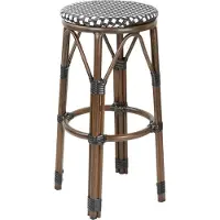 Bolero Pariser Stil PE Rattan Barhocker Schwarzer Punktmix (2 Stück)