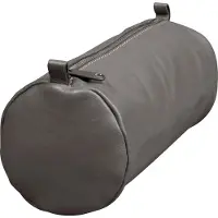 Clairefontaine 8x Schlampermäppchen Age Bag aus Leder, rund 22xØ8 Grau 77035C
