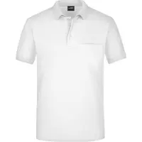 James & nicholson Klassisches Poloshirt mit Brusttasche white, Gr. 3XL