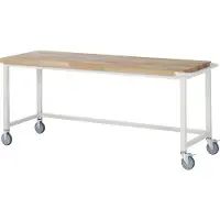 RAU Mobiler Arbeitstisch - Werkbank - höhenverstellbar 880 - 1.080 mm - 2.000 x 700 mm (HxBxT) - Traglast 450 kg - Buche