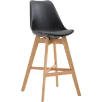 DELUKE Barhocker DUMIR - Kunststoff Schwarz 48x56x112 cm | Barstuhl Mit Lehne Tresenhocker Tresenstuhl Kneipenhocker Kneipenstuhl