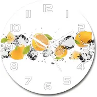 Tulup Wanduhr aus Glas 30fi Glasbild Glasuhr Gehärtetes Glas - weisse-zeiger - Lemon and water