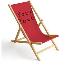 Ferocity Holz Liegestuhl Klappbar Klappliegestuhl Sonnenliege Strandstuhl Wechselbezug Motiv Your Text Rot [119]