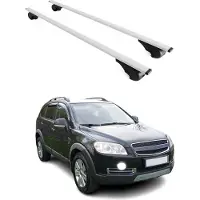 Omtec Dachträger Grundtäger für Chevrolet Captiva 2006-2016 75kg Metall Silber 2 tlg