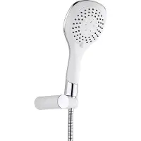 Aloni Bianco Handbrause Set mit Brauseschlauch und Wandhalterung weiß chrom