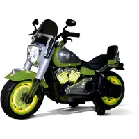 BOGI XXL Elektro-Kindermotorrad Kinderfahrzeug Kinder Motorrad für Kinder bis 8 Jahren 12V – 55W Motor, LED, USB, Bluetooth Grün (BJML818 )