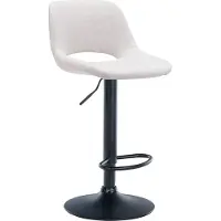 CLP Barhocker Camden Stoff drehbar und höhenverstellbar creme Material Gestell Metall matt schwarz