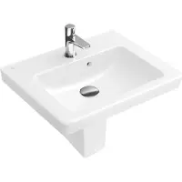 Villeroy & Boch Subway 2.0 Handwaschbecken, 1 Hahnloch, mit Überlauf, 450x370mm, 73154501, Farbe: Weiß