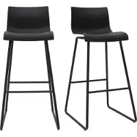 Miliboo - Design-Barhocker Schwarz 76 cm (2er-Set) ONA