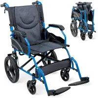 Mobiclinic Rollstuhl faltbar Faltrollstuhl Orthopädisch Stiz 46 cm Klappbare Rückenlehne Manuell Stahl Klappbare Fußstützen Doppelbremsen Faraón