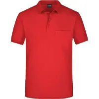 James & nicholson Klassisches Poloshirt mit Brusttasche red, Gr. S