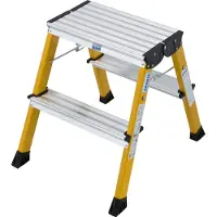 Krause Leiter 130044 Doppelklapptritt Rolly Gelb 2x2 Stufen