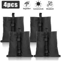 TolleTour 4X Pavillon Sandsäcke Outdoor-Sandsack Pavillon Gewichte 4er Set in schwarz – mit Sand, Splitt, Kies etc. befüllbar Füllvolumen pro Stück ca. 11.5 kg robust Waterproof