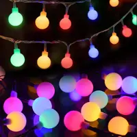 Rosikey Lichterkette Kugel, 3m 20 LED Lichterkette Batterie Innen Für Kinderzimmer Garten Party Hochzeit Deko Balkon Camping Weihnachten, Bunt