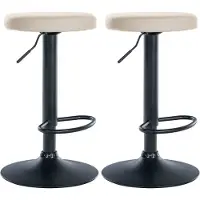 CLP 2er Set Barhocker Ponte Kunstleder schwarz creme