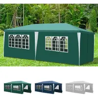 Fiqops Faziango 3 x 6m Pavillon Wasserdicht Gartenzelt, UV-Schutz 50+ Pavillons & Partyzelte Festzelt mit 4 Seiten für für Camping / Garten / Hochzeit / Strand,Grün