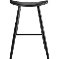 Miliboo - Barhocker aus schwarzem Holz H65 cm DEMORY