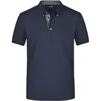 James & nicholson Button-Down-Polo mit modischem Einsatz navy/navy-white, Gr. M