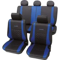 Petex Auto Sitzbezüge Universal Komplett Set 17-teilig - Exclusive blau, Eco Class mit SAB 1 Vario Plus | Autositzbezüge / Schonbezüge von