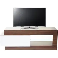 Mendler TV-Rack HWC-B51, Fernsehtisch Lowboard Schrank, 3D-Struktur Walnuss-Optik hochglanz 55x150x47cm