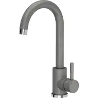 Quadron Küchenarmatur KATE SteelQ Mischbatterie 360°, Farbe: Grau, Höhe: 22,3 cm QFix-Funktion, Drehung- Wasserhahn für Küche aus Edelstahl