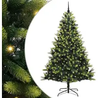 Syfax Künstlicher Klapp-Weihnachtsbaum mit 300 LEDs Grün 240 cm