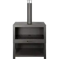Esschert Design Esschert Terrassenherd + Holzlager Schwarz L