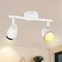 ZMH LED Deckenleuchte Drehbar Modern Weiß 2 Flammig 8W Warmweiß 3000 K Deckenstrahler schwenkbar 350 °für Wohnzimmer Flur Küche Esszimmer
