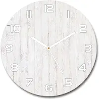 Tulup Wanduhr aus Glas 30fi Glasbild Glasuhr Gehärtetes Glas - weisse-zeiger - Wooden background