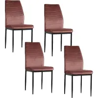 HTI Stuhl Madison Samt Braun, H96 B43,5 T57 cm, Sitzhöhe 49 cm, belastbar bis 120 kg