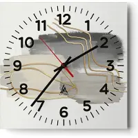 ARTTOR Wanduhr - Quadrat - Glasuhr - Abstraktion Stück Gold - 40x40cm - Schleichendes Uhrwerk - Lautlos - zum Aufhängen bereit - Dekoration Modern - Wanddekoration aus Glas - C4AC40x40-4149