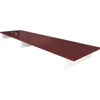 Vladon TV-Aufsatz Game, Germany, Aufsatz für TV-Boards zur Erhöhung, Weiß matt/Bordeaux Hochglanz (138,5 x 9,5 x 34,5 cm)