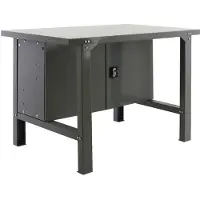 Simon Rack PROREGAL Werkbank BUFFALO METAL mit Schrank | HxBxT 83x120x73cm | Traglast 600kg | Grau