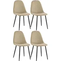 CLP 4er Set Esszimmerstühle Napier gepolstert bis 150 kg belastbar taupe Material Stoff
