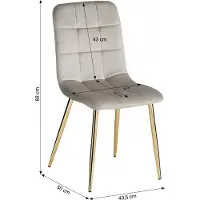 Homestyle4u Esszimmerstuhl Polsterstuhl Gold Samt Grau Polstersessel Küchenstuhl Metall