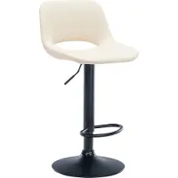 DELUKE Barhocker JAKSON - Creme, Kunstleder, Schwarz | Barhocker mit Lehne Barstuhl Tresenhocker Tresenstuhl Kneipenhocker Kneipenstuhl