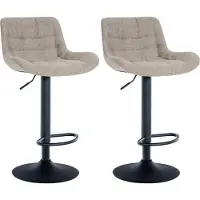 CLP 2er Set Barhocker Tover taupe/Stoff