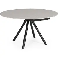 Natur24 Tisch Rauni 85-135 x 85 x 75 cm Stahl Schwarz, Grau