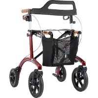SALJOL Allround Rollator inkl. Gratis Zubehör: Barolo Red / 62 cm Farbe: Barolo Red Sitzhöhe: 62 cm