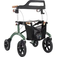 SALJOL Allround Rollator inkl. Gratis Zubehör: Forest Green / 54 cm Farbe: Forest Green Sitzhöhe: 54 cm
