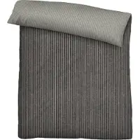 Biberna Melange-Flanell Bettwäsche 0840507 WEBSTREIFEN color: titanium, size: 1x 135x200 cm + 1x 80x80 cm