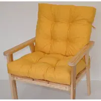 Rattani Polster für Gartenstuhl , Liegestuhl , Schaukelstuhl Nordic , Niedriglehner Auflage , Gr. 100 x 55 cm , Colore Giallo (gelb)
