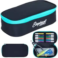 Elephant Mäppchen Box Hero Signature Federmäppchen Federtasche Pennal Schülermäppchen Stiftemäppchen Stiftebox Stifteetui pencil case Mädchen Large 13018 Tiff Türkis Black