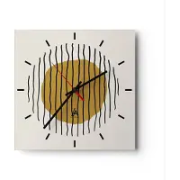 ARTTOR Wanduhr - Quadrat - Glasuhr - Modern Piece Linear - 30x30cm - Schleichendes Uhrwerk - Lautlos - zum Aufhängen bereit - Dekoration Modern - Wanddekoration aus Glas - C3AC30x30-4793